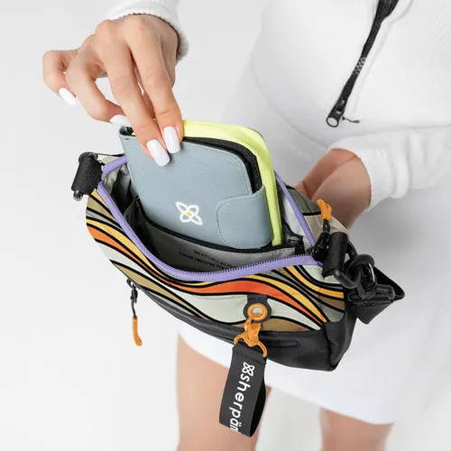Vista 103 de Sherpani Skye - Bolso cruzado pequeño, de nailon, ligero, para mujer, con protección RFID