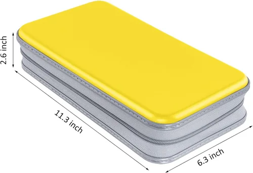Vista 6 de Siveit Funda para CD, soporte para 80 CD/DVD, carteras para CD/DVD, fundas para discos de CD/DVD, organizador duro de plástico para CD/DVD