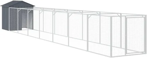 Vista 17 de vidaXL Casa para Perros con Techo Antracita 46.1"x239.8"x48.4" Acero Galvanizado
