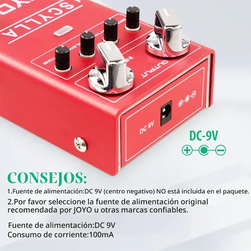 Vista 4 de JOYO Pedales de Bajo para Guitarra, Pedal de Efecto Compresor con Perillas de Compresión Precisas, Bajo Ruido y Alto Rango de Control Dinámico