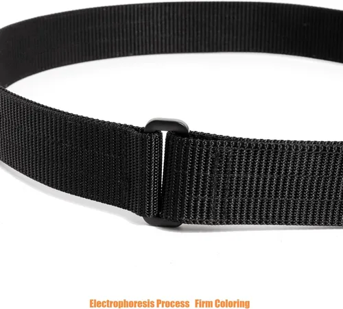 Vista 6 de TACNEX Cinturón táctico EDC con bucle de metal simple de 1.5 pulgadas, resistente, 2 capas, cinturón de nailon rígido para transporte de equipos