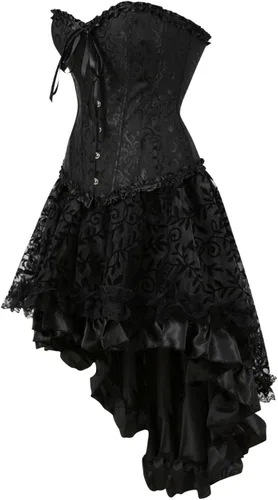 Vista 2 de Grebrafan Falda Steampunk corsé y Bustiers con blusa