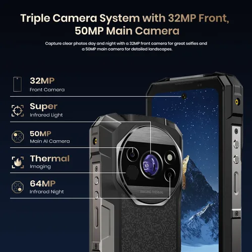 Vista 5 de FOSSIBOT Smartphone con medición de distancia, teléfono resistente, 5G 6.78" FHD+ Smartphone, cámara de 32MP + cámara de 50MP