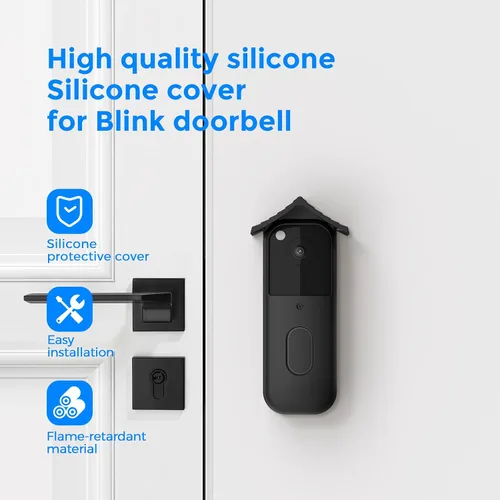 Vista 2 de Funda de silicona para timbre de video Blink modelo más nuevo, resistente a la intemperie, impermeable, protección UV, protector de piel para cámara