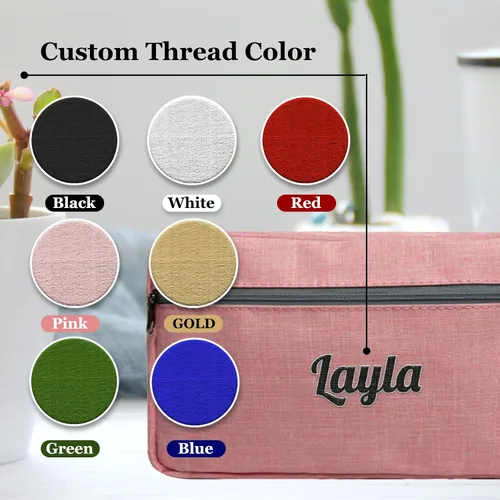 Vista 4 de Neceser de cuero personalizado para hombres, bolsa de aseo de viaje grabada personalizada, regalo de nombre y logotipo personalizado para padre