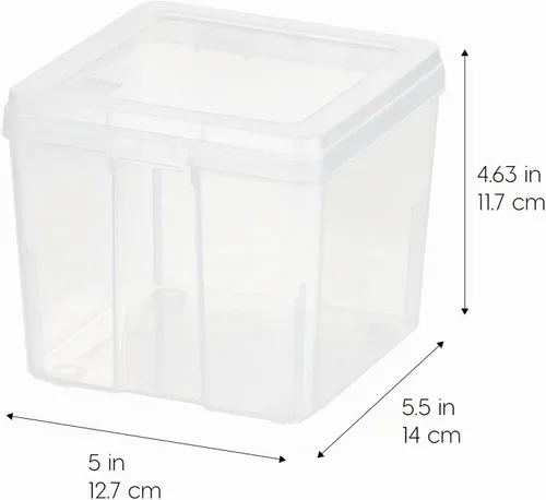 Vista 2 de IRIS USA Recipientes de almacenamiento de alimentos con tapa abatible, 1.3 cuartos de galón, paquete de 10, recipientes de alimentos transparentes