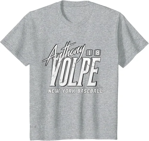 Vista 6 de Anthony Volpe New York Baseball Rock MLBPA - Camiseta, Azul