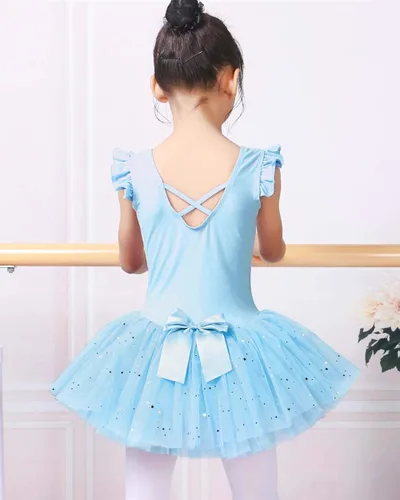 Vista 4 de BAOHULU Leotardos de ballet para niñas con falda completa, tutú de baile, disfraces de fiesta