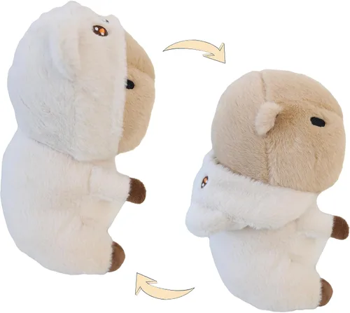 Vista 4 de Capybara - Oso de peluche Capybara con disfraz de oso beige, vestido como lindos juguetes de peluche divertidos para niños, regalo para amantes