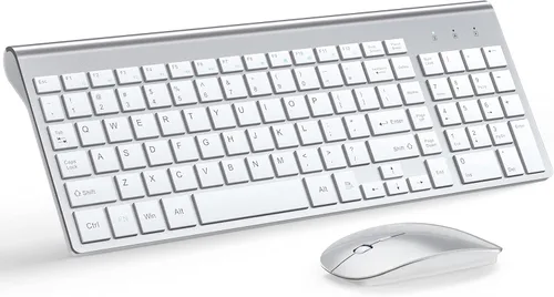 Vista 7 de Combo de teclado y mouse inalámbrico ultradelgado, TopMate 2.4G, mouse USB compacto silencioso de 2400DPI y teclado de interruptor de tijera