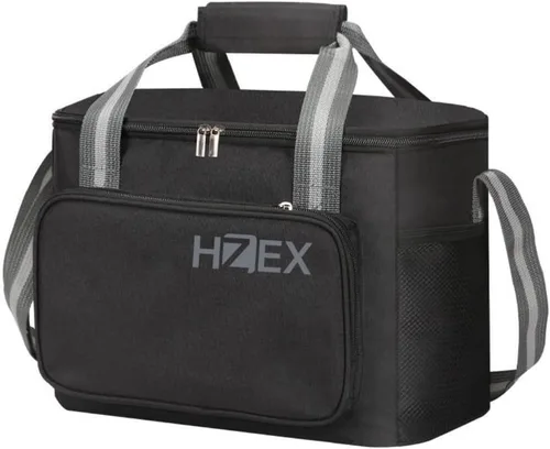 Vista 6 de HZEX Lonchera para uso diario, lonchera Oxford de 15 litros para hombres y mujeres, a prueba de fugas, 24 latas, fresca y cálida, con correa