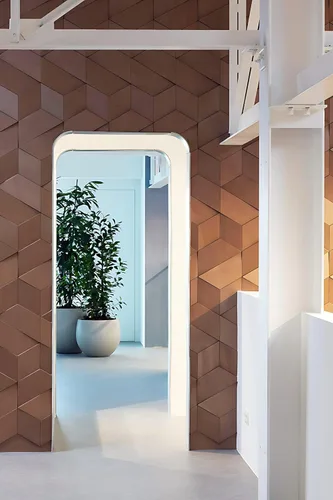 Vista 7 de Orac Decor Poliuretano de alta densidad Purotouch Revestimiento de pared 3D Elemento de pared Rombus Blanco imprimado 10-1/8 pulgadas