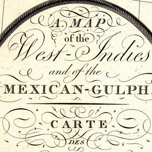 Vista 2 de Antiguos Maps Área caribeña incluyendo las Indias Occidentales y del Golfo de México por Pierre Lapie alrededor de 1806 Póster artístico