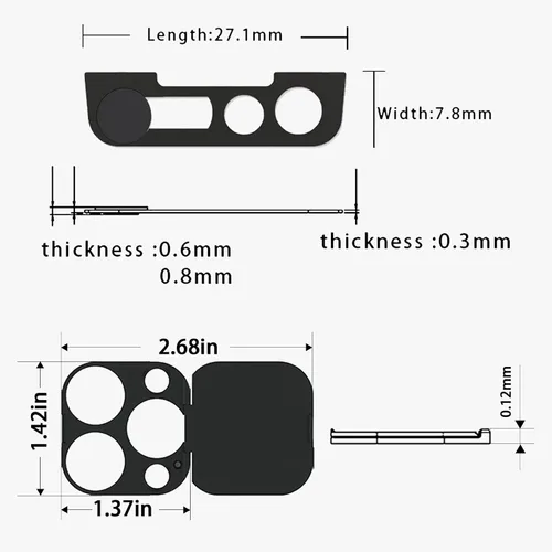 Vista 8 de Funda de privacidad compatible con 13 Pro/iPhone 13 Pro Max con cubierta de cámara frontal, protege la privacidad y la seguridad, pero no afecta