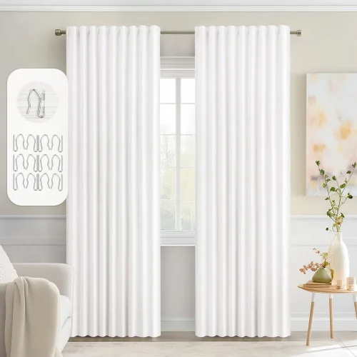 Vista 73 de MIULEE Cortinas opacas con pestaña trasera de 63 pulgadas de largo, juego de 2 paneles para sala de estar, dormitorio, privacidad, bolsillo