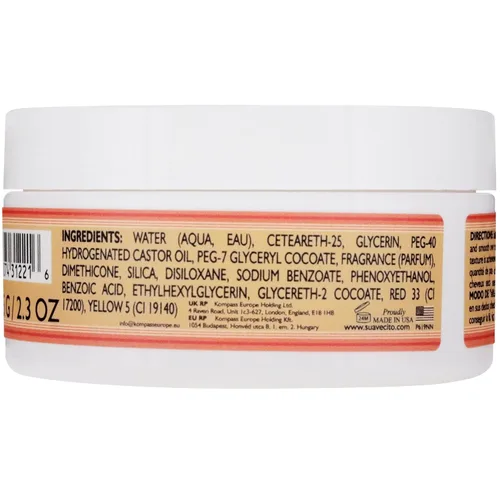 Vista 2 de Suavecita - Pomada para mujer, lata de 2.3 onzas, sujeción media, alto brillo, a base de agua, sin escamas como la cera, peinados de gel sin cabello