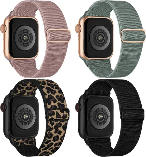 Vista 32 de 4 Pack Stretchy Solo Loop Compatible with Apple Watch Bands Women Men