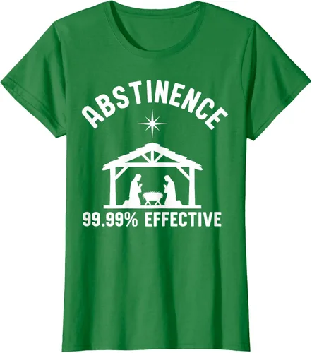 Vista 37 de Abstinence 99.99 Percent Effective Nativity Christmas Joke T-Shirt