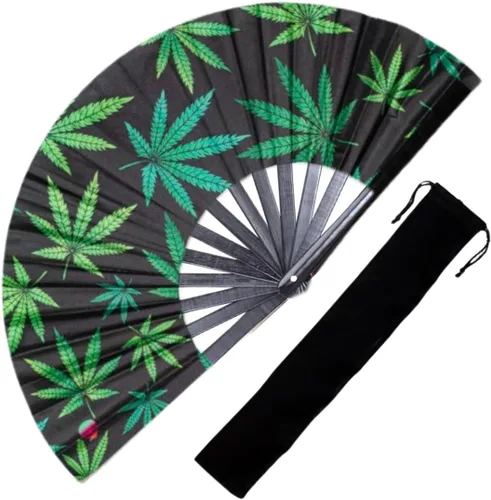 Vista 10 de Ventilador de mano decorativo para rave, grandes abanicos plegables para festivales, Drag Queen y Burlesque, bonitos accesorios holográficos
