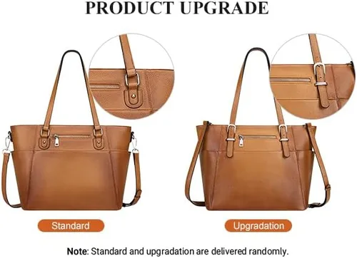 Vista 2 de Over Earth Genuine Leather Women Handbags Ladies Tote Shoulder Bag with Multi Pockets