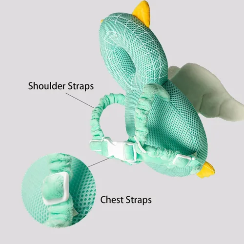 Vista 3 de Protector de cabeza para andador de bebé, ajustable, mochila de protección para la cabeza del bebé, almohadilla de seguridad (ángel) Protector