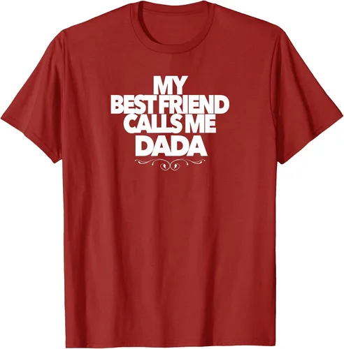 Vista 11 de My Best Friend Calls ME DADA Funny Baby Shower Present dad T-Shirt Asphalt Grey