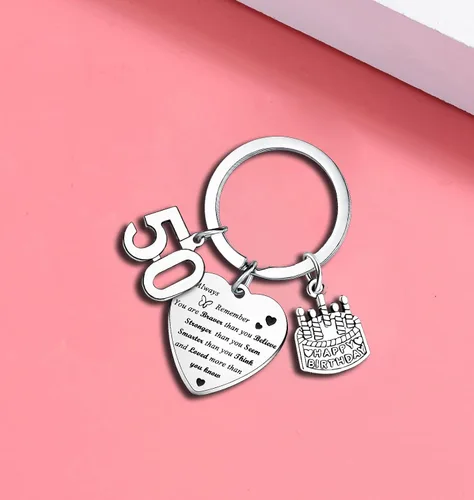Vista 3 de Llavero de cumpleaños, llavero de aliento para familiares y amigos, regalos de feliz cumpleaños para mujeres y hombres