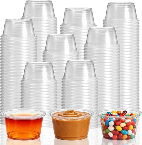 Vista 8 de GGOLDMER 300 Pack 4oz Plastic Portion Cups with No Lids, Condiment Cups