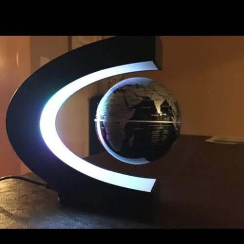 Vista 7 de Levitación magnética, Petforu de alta rotación en forma de C, suspensión magnética, globo de levitación Maglev con luces LED para aprendizaje
