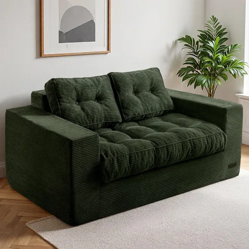 Vista 19 de MAXYOYO Sofá de 3 plazas para sala de estar, sofá sin hueso, cómodo puf con burbujas para apartamento, no necesita montaje, color beige