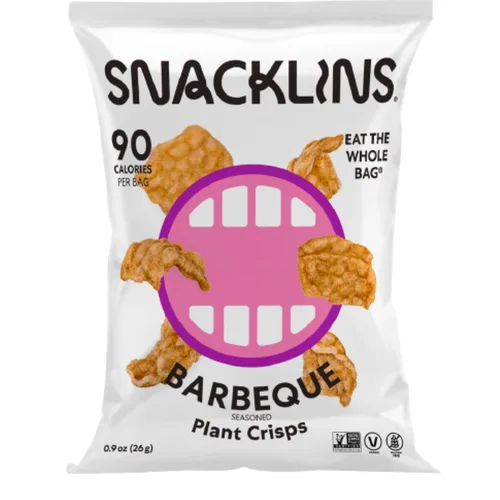 Vista 8 de SNACKLINS Chips Crujientes a Base de Plantas Variedad de 4 Sabores – Nacho, BBQ, Teriyaki, Bahía de Chesapeake, sin gluten, sin granos, 100% kosher