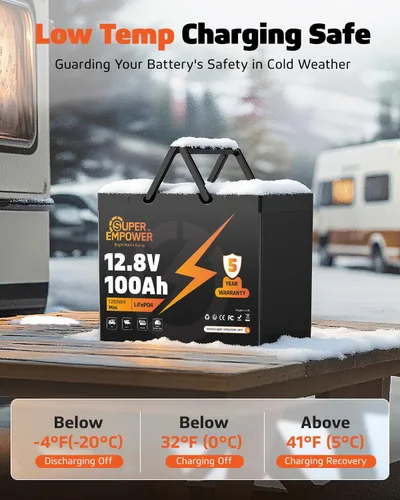 Vista 5 de Batería LiFePO4 de 12 V 100 Ah, ciclo profundo del grupo 24 para vehículos