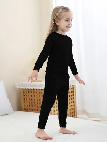 Vista 4 de GUISBY Conjunto de pijama para niños y niñas, sudadera de ajuste cómodo para uso diario de 2 piezas