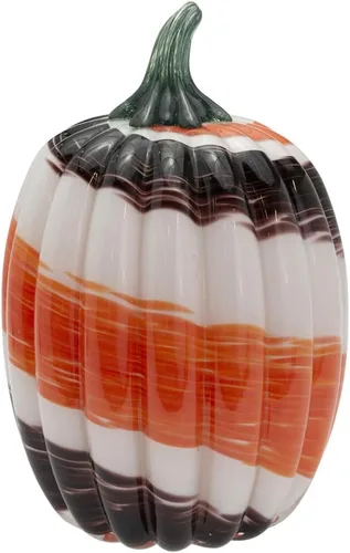 Vista 17 de Boston International Calabaza de cristal para otoño, cosecha, Acción de Gracias, decoración de mesa de vidrio soplado a mano, pequeño, remolino