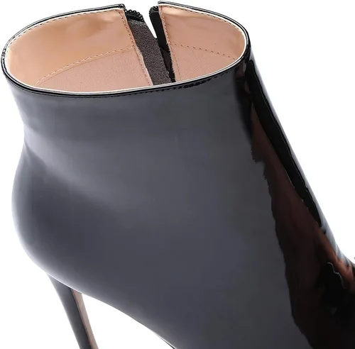 Vista 6 de Castamere Botines de tacón alto para mujer, puntera puntiaguda, sin cordones, con cremallera, tacones de 4.7 in