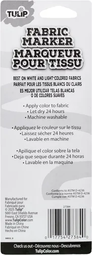 Vista 2 de Tulip Marcador permanente de tela, punta de cincel gigante negra, sin juego de calor, mínimo sangrado, secado rápido para ropa, zapatos, bolsas