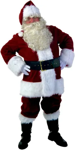 Vista 2 de Fun World Regency - Disfraz de Papá Noel carmesí de felpa talla XL