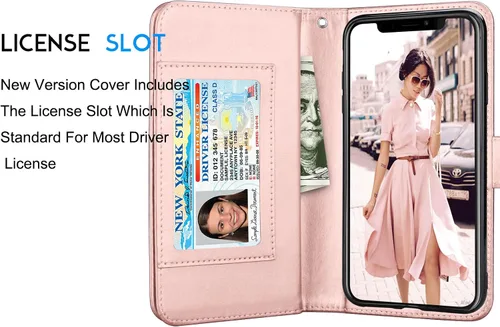 Vista 5 de Tekcoo Funda tipo cartera para iPhone 11 Pro Max (6.5 pulgadas) Lujo [Estuche rígido magnético desmontable] Ranuras para tarjetas de crédito