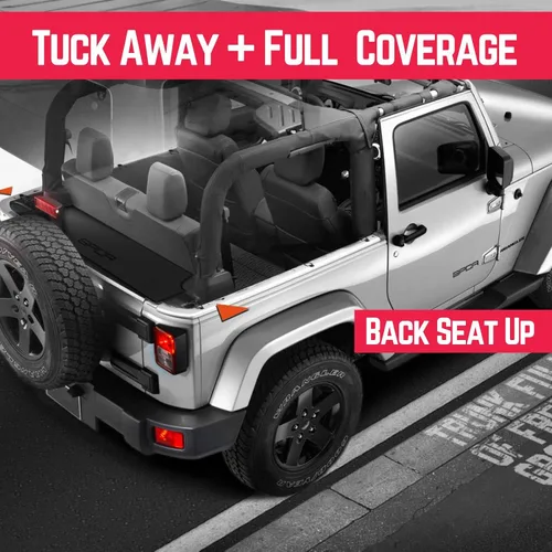 Vista 8 de GPCA cubierta para caja con correa de sujeción para el asiento y 3 configuraciones para Jeep Wrangler 2DR JK para modelos 2007- 2017 Sports/ Sahara