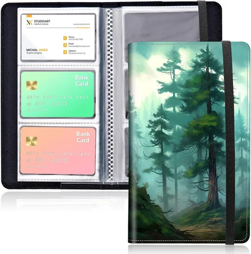 Vista 14 de Organizador de tarjetas de visita, soporte para 240 tarjetas de visita, carpeta portátil de tarjetas de visita para hombres o mujeres, organizador