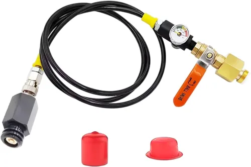 Vista 8 de Adaptador de CO2 para máquina de soda con manguera de 60 pulgadas, conector de tanques de CO2 para fabricante de soda lleno directamente de tanque
