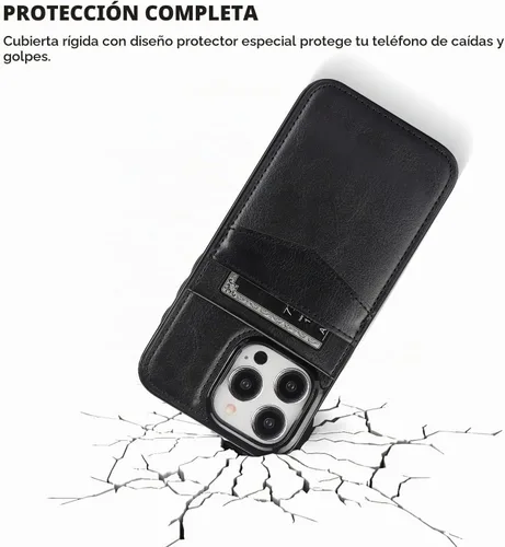Vista 6 de KIHUWEY Compatible con iPhone 15 Pro Max Funda Billetera con Soporte para Tarjeta de Crédito, Tapa de Cuero Premium con Cierre Magnético y Soporte