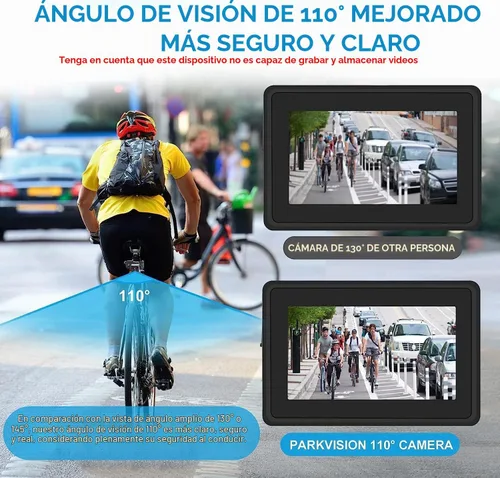 Vista 4 de PARKVISION Cámara de visión trasera para bicicleta con monitor de 5000mAh