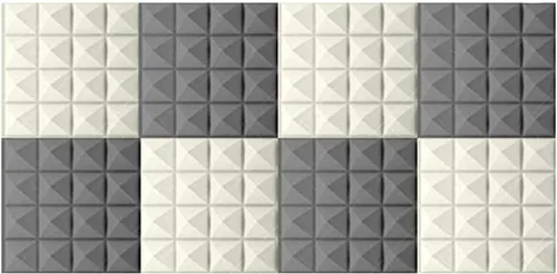 Vista 16 de Paquete de 8 – 4 piezas negras y 4 piezas de paneles de espuma acústica pirámide azul bebé, diseño de bricolaje, aislamiento acústico, aislamiento