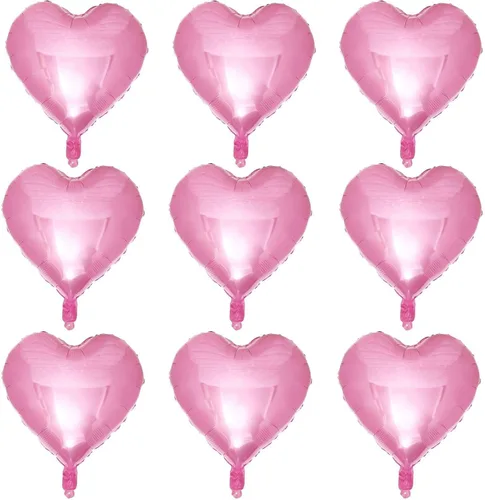 Vista 17 de Lovoir 10 globos de aluminio con forma de corazón azul bebé de 18 pulgadas, globos de amor para el día de San Valentín, cumpleaños, fiestas, bodas