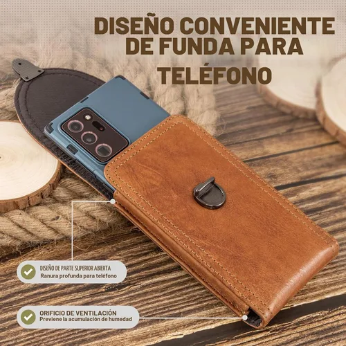 Vista 4 de Funda de piel para cinturón con clip para teléfono celular Belt Holster fit for iPhone 17 Pro Max 16 Pro Max 15 Pro Max Samsung Galaxy S26 Ultra