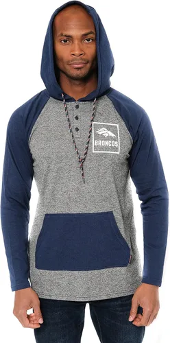 Vista 8 de Ultra Game - Sudadera con capucha de vellón para hombre con cuello Henley de la NFL Negro