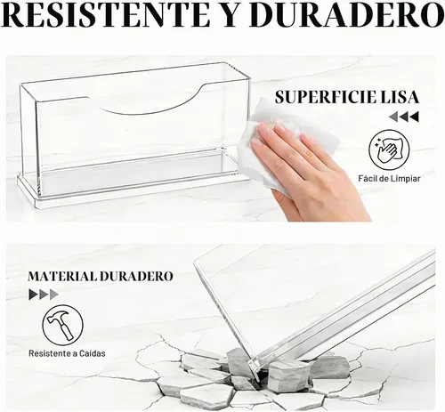 Vista 8 de Servilletero para toallas de invitados para baño, transparente, impermeable, vertical, desechable, servilletas, bandeja para toalla de mano, bandeja