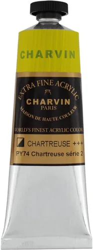 Vista 98 de Charvin Pintura acrílica profesional extrafina – verde absenta, tubo de 2.1 fl oz, pigmentos de triple fresado, resistente a la luz, pinturas