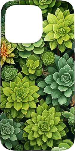 Vista 31 de Succulent Plant Botanical Green Floral Pattern Flower Cactus Case for iPhone 17